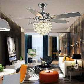 img 3 attached to 🌟 Enhance Your Space with the Palarlight Modern 52 inch Crystal Ceiling Fan - Remote Control, Quiet, Energy-saving, Electric Fan/Decoration