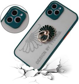 img 1 attached to Aulzaju For IPhone 12 Pro Max Case With Ring Kickstand For Girls Women Luxury Pretty Fashion Flower Design Cute Clear Bling Diamond Hard Back Soft Silicone Full Body Protective Case 6