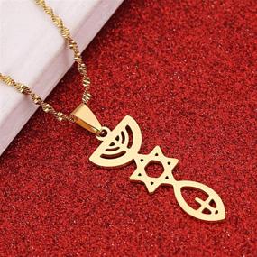 img 2 attached to Messianic Necklace Jewelry Chanukkiyah Gold