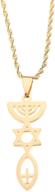 messianic necklace jewelry chanukkiyah gold logo