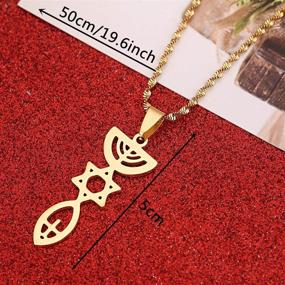 img 3 attached to Messianic Necklace Jewelry Chanukkiyah Gold