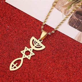 img 1 attached to Messianic Necklace Jewelry Chanukkiyah Gold