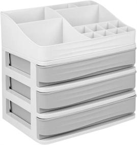 img 4 attached to 👝 JULY'S SONG Makeup Organizer with Drawers - Convenient Storage Solution for Cosmetics and Lipsticks (Grey, S-3)