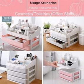 img 3 attached to 👝 JULY'S SONG Makeup Organizer with Drawers - Convenient Storage Solution for Cosmetics and Lipsticks (Grey, S-3)
