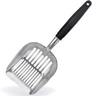 durable and ergonomic moonshuttle metal cat litter scoop for all types of cat litter logo