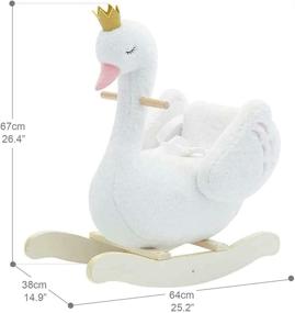 img 2 attached to 🦢 Labebe Plush Rocking Horse: Swan Rocker for 1-3 Year Olds - Perfect Christmas/Birthday Gift for Girls and Boys - Premium Wooden Ride On Toy