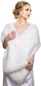 img 4 attached to 🧥 White Universal Faux Fur Wrap Shawl Shrug by EQLEF