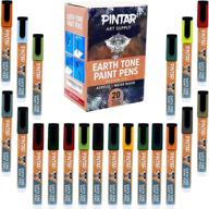 красящие ручки pintar earth tone 5,0 мм, 20 штук с средним наконечником: идеально подходят для камня, холста, стекла, керамики, пластика, ткани, фарфора - маркеры быстрого высыхания на водной основе логотип