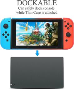 img 3 attached to 🎮 Switch Dockable Case, FYOUNG Protective Accessories Cover Case for Nintendo Switch and Joycons with Thumbstick Caps- Blue Red