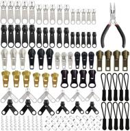 🔧 eutenghao 169pcs zipper repair kit - fix broken zippers on clothing, jackets, purses, luggage, backpacks - includes zipper install pliers tool and extension pulls (sliver and black) logo