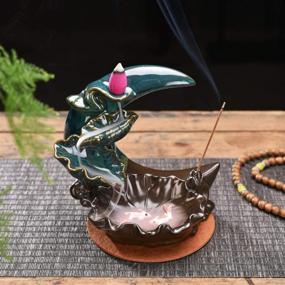 img 2 attached to 🌙 Enchanting New Moon Waterfall Backflow Incense Holder: Artistic Porcelain Home Decoration Handmade Incense Burner