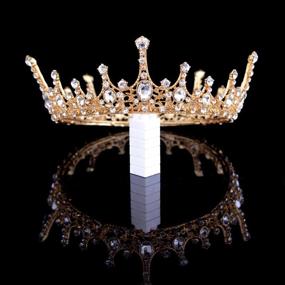 img 3 attached to 👑 Celestial Elegance: Crystal Crown Vintage Queen Princess Tiara for Weddings, Proms & Pageants