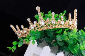 img 2 attached to 👑 Celestial Elegance: Crystal Crown Vintage Queen Princess Tiara for Weddings, Proms & Pageants