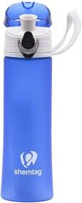 img 3 attached to 💧 Shemtag Frosted Water Bottle 13.5oz - 400ml | Sports & Camping | Frosted Drinking Bottle with Lid | Lightweight for Gym (Blue)