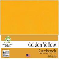 📇 65lb cover golden yellow cardstock - 12x12 inch - pack of 25 sheets by clear path paper logo