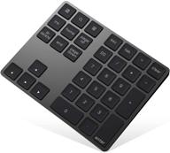 🔢 rechargeable bluetooth numeric keypad - slim aluminum 34-key number pad for macbook, macbook air/pro, imac, windows laptop, surface pro - convenient external numpad keyboard for data entry and more logo