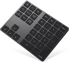 img 4 attached to 🔢 Rechargeable Bluetooth Numeric Keypad - Slim Aluminum 34-Key Number Pad for MacBook, MacBook Air/Pro, iMac, Windows Laptop, Surface Pro - Convenient External Numpad Keyboard for Data Entry and More