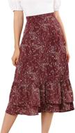 👗 chic and flowy: allegra k women's printed skirt with elastic waist and ruffle tiered design logo