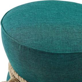 img 2 attached to 🌊 Modway Beat Teal Upholstered Fabric Nautical Rope Round Ottoman: Chic and Versatile Seating Solution