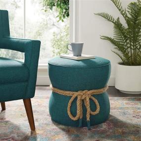 img 4 attached to 🌊 Modway Beat Teal Upholstered Fabric Nautical Rope Round Ottoman: Chic and Versatile Seating Solution