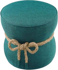 img 1 attached to 🌊 Modway Beat Teal Upholstered Fabric Nautical Rope Round Ottoman: Chic and Versatile Seating Solution