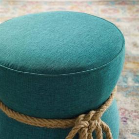 img 3 attached to 🌊 Modway Beat Teal Upholstered Fabric Nautical Rope Round Ottoman: Chic and Versatile Seating Solution