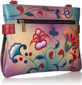 img 3 attached to 🎨 Exquisite Hand Painted Anna by Anuschka Leather Women's Medium Crossbody: A Perfect Blend of Artistry and Functionality