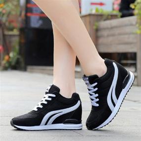 img 1 attached to AONEGOLD Women's Platform Sneakers: Elevate Your Style with Lace-Up Wedges for Fashionable Women and Girls