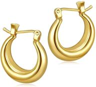 👂 set of chunky small hoop earrings, minimalist and cute open gold hoops for women and girls – perfect punk jewelry gifts logo