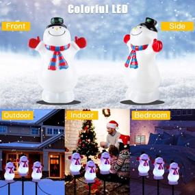 img 1 attached to 🏻 HueLiv Christmas Snowman Pathway Lights: Waterproof Outdoor Decoration for Garden, Patio, Yard, Lawn - Plug-in LED Path Lights Illuminate Your Landscape