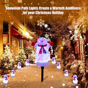 img 3 attached to 🏻 HueLiv Christmas Snowman Pathway Lights: Waterproof Outdoor Decoration for Garden, Patio, Yard, Lawn - Plug-in LED Path Lights Illuminate Your Landscape