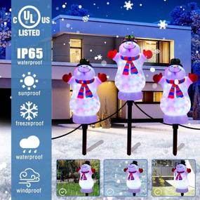 img 2 attached to 🏻 HueLiv Christmas Snowman Pathway Lights: Waterproof Outdoor Decoration for Garden, Patio, Yard, Lawn - Plug-in LED Path Lights Illuminate Your Landscape