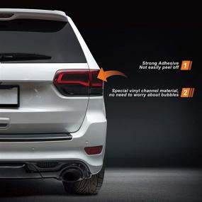 img 2 attached to 🚗 NDRUSH Smoked Taillight Rear Fender Vinyl Tint Film Overlay for 2014-2020 Jeep Grand Cherokee - Precut Tail Light Wrap Cover