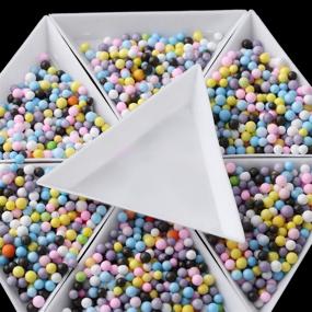img 1 attached to Convenient 10Pcs White Plastic Triangle Tray: Organize Nail Art Rhinestones, Gems, and Crystal Beads with this Essential Manicure Tool