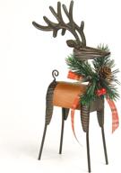 🎅 rustic metal santa statue christmas reindeer collectible figurines decorations - home decor 10.2"h x 6.1"l x 2"w newman house studio logo