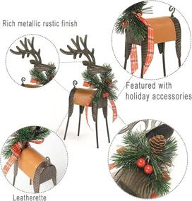 img 2 attached to 🎅 Rustic Metal Santa Statue Christmas Reindeer Collectible Figurines Decorations - Home Decor 10.2"H x 6.1"L x 2"W Newman House Studio