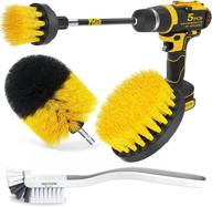 🧽 holikme 5 pack drill brush attachments set - power scrubber cleaning brush kit for bathroom cleaning, corners, grout, floor, tub, shower, tile, and kitchen - with extend long attachment logo