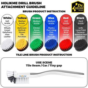 img 2 attached to 🧽 Holikme 5 Pack Drill Brush Attachments Set - Power Scrubber Cleaning Brush Kit for Bathroom Cleaning, Corners, Grout, Floor, Tub, Shower, Tile, and Kitchen - with Extend Long Attachment