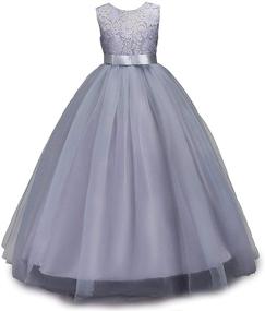 img 2 attached to 👰 OwlFay Wedding Bridesmaid Dresses: Enchanting Princess Attire for Girls
