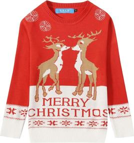 img 4 attached to SSLR Crewneck Reindeer Pullover Christmas Boys' Clothing : Sweaters