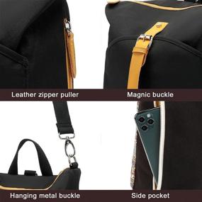 img 1 attached to 🎒 Stylish Canvas Women's Backpack Purse: 3-Way Crossbody, Tote & Shoulder Bag in Black - Ideal for Girls