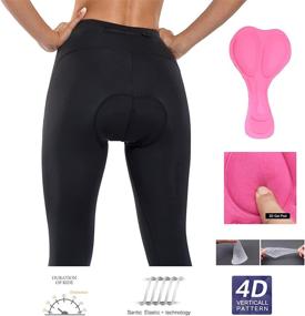 img 1 attached to 🩲 Women's Cycling Pants Capris with 3D Padded Breathable Bike Shorts and UPF 50+ Protection - Featuring Zipper Pocket