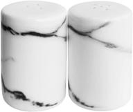 sizikato marble stripes ceramic salt and pepper shakers: stylish marble-style kitchen and table decoration set logo