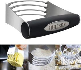 img 1 attached to 🍪 HULISEN Нержавеющая сталь Pastry Scraper, Dough Blender & Biscuit Cutter Набор: Тяжелые инструменты для профессиональной выпечки, эргономичная резиновая ручка, 3-штучный набор