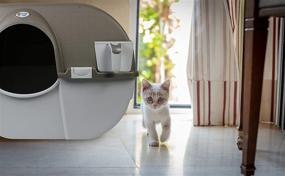 img 3 attached to Omega Paw Roll 'n Clean Self Cleaning Litter Box Regular Size Generation 5 in Grey: NRA15-V5.0
