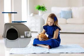 img 2 attached to Omega Paw Roll 'n Clean Self Cleaning Litter Box Regular Size Generation 5 in Grey: NRA15-V5.0