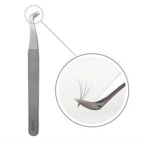 img 4 attached to 🔧 LASHVIEW Eyelash Extension Tweezers with Anti-Slip Anti-Static Grip - Professional Precision Curved Tips, Ideal for Grafting Individual Silk Mink Eyelash Extensions, Stainless Steel Volume Tweezers and Lash Extension Supplies