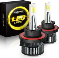 💡высококачественные лампы auxito 9008 h13 led: комплект с двойным лучом и готовностью к canbus - на 400% ярче, 16000lm, 6500k белый свет для ford yukon jeep dodge chevy (2 шт.) логотип