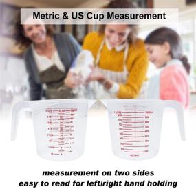 img 2 attached to 🔳 BPA-Free Plastic Measuring Cup Set of 3 - Stackable, Clear, Heat-Resistant with Angled Grip and Spout - Ideal for Measuring Flour, Oil, Powder - 4/2/1 Cup Capacity