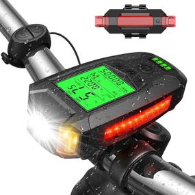 img 4 attached to 🚲 UZOPI Bike Lights Set - USB Rechargeable Front Headlight and Rear LED Bicycle Light, Super Bright with 5 Light Modes, Speedometer and Calorie Counter, Suitable for Road and Mountain Cycling - Men, Women, and Kids